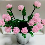 ビーズフラワーピンクのミニバラ