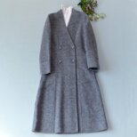 ウールVネックポケット付きシンプルな大人可愛いロングコート♪