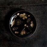 芸術的な絵付け◆時代物　漆芸蒔絵中皿　古漆器　骨董/antiques 古民家　時代物　明治時代