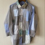 ワイシャツ地利用✳︎Pシャツブラウス（衿つき）