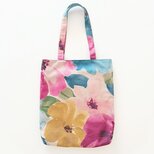 A4サイズ トートバッグ 花柄 CLARKE&CLARKE使用  英国 輸入生地 通勤 通学 日常使い おでかけ 春 サブバッグ