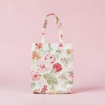A4サイズ トートバッグ 花柄 CLARKE&CLARKE使用  英国 輸入生地 通勤 通学 日常使い おでかけ 春 サブバッグ