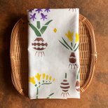 樹脂顔料手ぬぐい  球根の花