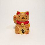 台湾紅檜の招きねこ3（樹齢1000年以上）