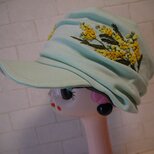 コットン素材スパンフライスニット生地で作ったニットキャップ（ミモザ）