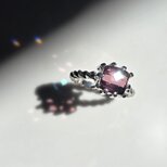 ピンク　トルマリン　2.9ct　チェッカーカット　10本ツメ留め　シルバーSV925リング