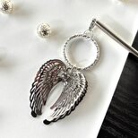 かんざし　天使の羽根とエンジェルリング　一本簪　一本挿し　シルバー　洋風　軽い　成人式　卒業式