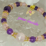 スターカット スター ローズクォーツ アメジスト 天然石ブレスレット