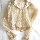 イタリア製アンティーク ベルエポック時代 レース・チュール・シルクのブラウス