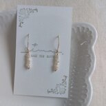 14kgf 淡水ケシパールの凸凹上品グリッターピアス