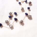 【K14gf】Sodalite × Gray Moonstone Necklace／ソーダライト×ムーンストーン ネックレス