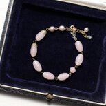 ミリアムハスケル素材　淡桃色とNIKIパール　コスチュームジュエリーに憧れて…　ブレスレット