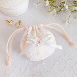 可愛いレースと桜のミニ巾着（ピンク）