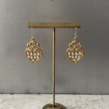 Vintage USA retro gold tone heart pearl pierce