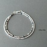 ブラックオニキス×カレンシルバーの2連ブレスレットのコピー