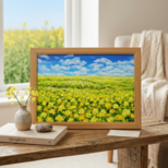 【原画】幸せの黄色い絨毯 ｜ 菜の花の油絵 インテリア モダンアート