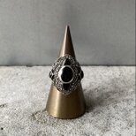 Vintage Euro SILVER 925 onyx marcasite classical design ring