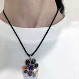 【限定】天然石ペンダントトップ　シルバー925 一点物　マルチカラーカボション