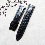 腕時計ベルト 20-18mm クロコダイル ブラック #215