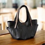 《受注制作》たっぷり入る丸底タックのトートバッグ