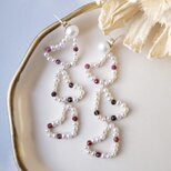 【2wayピアス】ハート 大ぶり 淡水パール 天然石 ルビー スモーキークォーツ ガーネット 春 母の日 入学式 ギフト