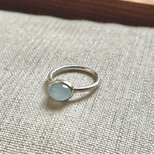 《受注制作》春の海　ミルキーアクアマリンのリング　silver950