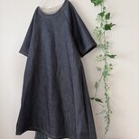 岡山産デニム五分袖ラグランワンピース