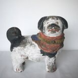 古い郷土人形　土人形イヌ　玉入り　厄除け　参詣　伏見稲荷　日本