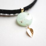 【受注製作】レジンアート　ラウンドモチーフとタティングレースとベルベットリボンのチョーカー〈初音〉