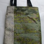 ８６８９　色大島紬で作った手提げ袋・タブレット入れ　