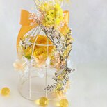 プリザーブドフラワー／黄色の薔薇のフラワードレスのトルソー