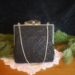 ブラックビーズ　パーティバッグ　ヴィンテージ　ドイツ