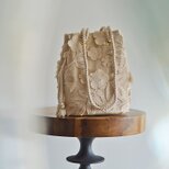数量限定 フラワーチュール刺繍レース2Wayポシェットマリンバッグ　ベージュ フォーマルコーデにも◎