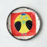 小鳥の歌シリーズ（黄色い鳥）・手描き絵皿