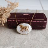 白蝶貝×ゴールドホースのクラシカルオーバルネックレス＊USA真鍮製／金アレ対応