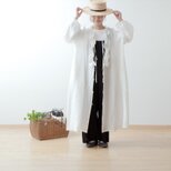 フリルカラーリネンワンピース/オフホワイト