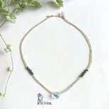 ☆ドロップビーズの波音が聞こえるチョーカー(ベージュ）　(#1245)