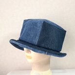魅せる☆一点物!!あら不思議♪四角いトップのハット大人カジュアル～リメイクデニムのコピー