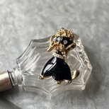 SC159-ヴィンテージブローチ U.S.A. 1960-70's Black Enamel Poodle