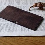 イタリア革のお札入れ／長札入れ／ダークブラウン