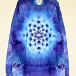 タイダイ 長袖 Tシャツ XLサイズ 曼荼羅 パープル×ブルー HIPPIES DYE新作　 HD25-70