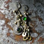 oldコインとo多彩ldアフガンメタル、民族鈴のアンシメトリーピアス