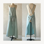 サロペット風エプロン（ミドル丈）｜ light blue