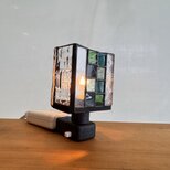 mihoおやすみライト　昭和レトロ　ステンドグラス　足元灯　落ち着きグリーン