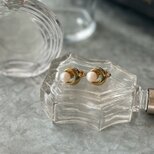 Y1242-ヴィンテージイヤリング U.S.A. 1980's Faux Pearl Gold Tone