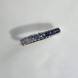 カラーサファイア　グラデーション　深いブルー～クリア14pcs　シルバーSV925リング