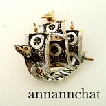 【スペイン製　ビンテージ　帆船　大航海時代　のブローチ】歴史　西洋史