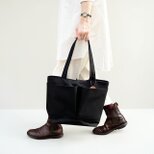 A4サイズも入る撥水加工ナイロントートバッグ　MARKT：ブラック＜受注製作＞