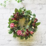 バラとブラックベリーのナチュラルリース（アーティフィシャルフラワーリース）[a20261020]