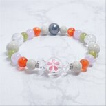 ✦大切な治療・手術、リハビリなどにそっと寄り添う 天然石ブレスレット｜桜水晶・スギライト・北投石 ペリドットNo.800